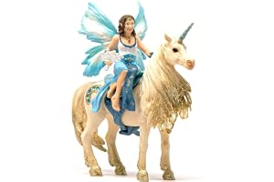 schleich BAYALA | Eyelas ridtur på guldenhörningen 42508 | med sadel och spira | detaljerade och fantasifulla figurer | perfekt present för flickor och pojkar