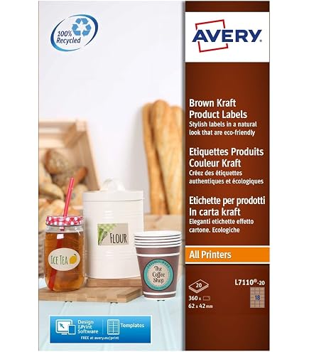525 Étiquettes Kraft Naturel 70x42 Mm – 25 Feuilles A4 Autocollantes – Imprimantes Laser & Jet D'Encre – Papier Adhésif Kraft Mat Imprimiz