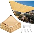Joyzzz Sun Shade Sail, Shade Cloth with One 10m Rope and 4 Hooks, Rectangle Awning, 95% Shade Sun Shades Outdoor, Outdoor Shade Canopy for Patio, Garden, Backyard and Lawn (4mx 5m)