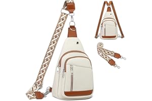 SUIKIHUM Anti Theft Sling Bag, 2 in 1 PU Leather Convertible Crossbody Bags, Fanny Pack Backpack with 2 Removable Straps