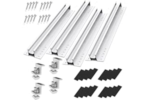 AISNY 4 Pièces Ensemble de Rails Montage de Support Module Solaire PV Rail de Montage en Aaluminium Modules Solaires Rail de Montage de Panneau Support de Toit pour Camping-cars Caravanes Yacht (300mm)