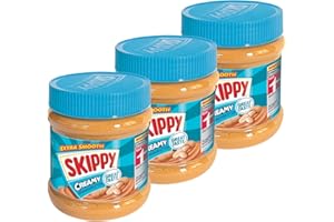 SKIPPY 3x 340g Erdnussbutter "Creamy" | Peanutbutter Ohne Palmöl | Extra Smooth und aus 91% Erdnüssen | ohne Stückchen | Leckere Erdnussbutter mit vollem und cremigen Geschmack