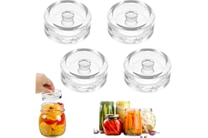 Ksvaye 4 Piezas Pesos de Fermentación, Pesas de Fermentación de Vidrio 7cm Juego de Pesas de Fermentación con Mangos Ranurados para Hacer probióticos Naturales, Chucrut, Kimchi, Encurtidos