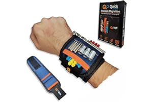 Quick Last One - Bracciale Magnetico per il fai da te. Tieni a portata di mano viti, chiodi, utensili, punte del trapano, ecc... Ottimo regalo per hobby, magazzini e officine. Taglia unica.