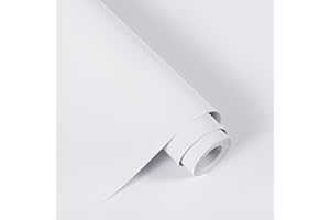 Alened Sticky Back Plastic White Vinyl Wrap Matt 30x200cm Self Adhesive Wallpaper Peel and Stick Waterproof Removable for Kitchen Cupboard Furniture Walls DIY