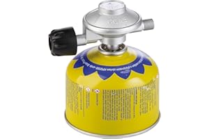 Zatechs Regolatore di cartuccia propano/butano regolabile 7/16" con bottiglia e tubo (regolatore di pressione per cartucce 7/16)