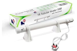 Morris Tubular Heater 1ft, 2ft, 3ft, 4ft Tube Heater With Built In Thermostat Green house Bathroom Conservatory (1FT (55w))