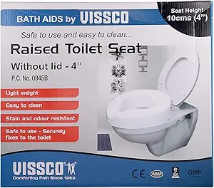 Vissco Rehabilitation Aids Raised Toilet Seat 4 Inch (White)