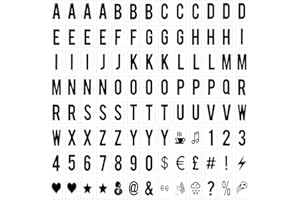 DURANTEY 104 PCS Cinema Light Box Letters LED Light up Board Letters Lightbox Letters Light Box Replacement Letters & Numbers Symbols for A3 A4 A5 Cinematic Lamp Box Halloween Decoration (65x35mm)