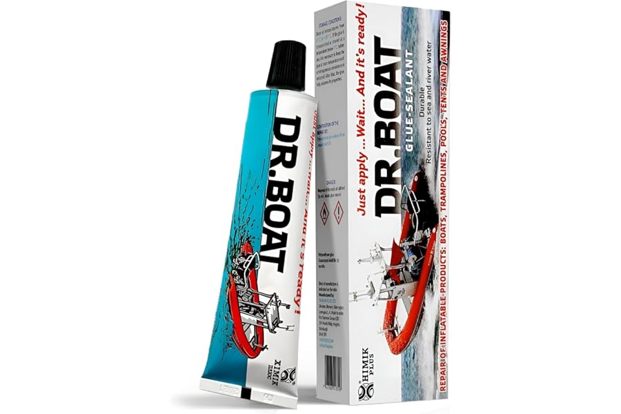 Dr Boat Heavy Duty Repair Kit for Boat Kayak, Canoe, Tent, Inflatables, Swimming Pool, Hot Tub - LIQUID PATCH Resistant to Fresh and Salt Water UV-Resistant Long-lasting