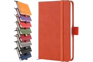 LEFUTE A6 Notebooks, Pocket Notebook Small Notebook Note Pads Hardback Notebook A6 Small Notepad Journal 200 Pages(100 Sheets)-Orange red