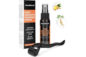 LOPHE Hair Growth Spray, Derma Roller och Hair Growth Serum Kit för håravfallsförtjockning, återväxt av hår, oljespray för hårväxt stimulerar skägg och hårväxt