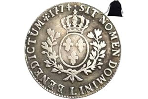 FKaiYin 1774 Grandes pièces françaises sculptées historiques – Pièce commémorative romaine – Pièce d'Europe non circulée + sac KaiKBax – Outil pédagogique pour les enfants Expérience future