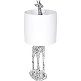 Brubaker Lampada da Tavolo o da Comodino Giraffe Africa - Lampada da Tavolo con Base in Ceramica e Paralume in Tessuto - Alte