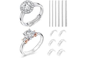 Haiou Ring Adjuster for Loose Rings Ring Size Adjuster for Loose Rings Fit Any Rings, Ring Tightener for Women and Men, 12 Pcs Invisible Ring Resizer