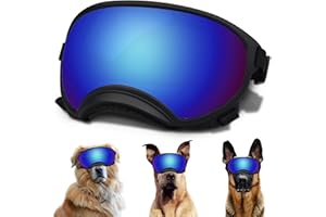 NICERINC PET Dog Sunglasses, Dog Goggles with Adjustable Strap, UV Protection, Windproof, Suitable for Large Medium-Dogs, Dogs Eyes Protection