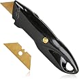 Cutter Professionnel WORKPRO En Titane CNC - Pliable Léger Avec 10 Lames SK2M, Idéal Cuir PVC Papier