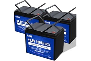 DCHOUSE 36V 100Ah Lithiumbatterie, 3,84 KWH LiFeO4-Batterie in Minigröße mit integriertem 100A BMS, 15000+ Lithium-Deep-Cycle-Golfwagenbatterie 36V, perfekt für Golfwagen, Wohnmobil, Trolling-Motor, Camping