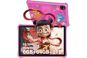 OSCAL PAD 50 Kids Tablet Bambini 10 Pollici, Android 13, 6GB RAM+64GB ROM(TF 2TB), Widevine L1,WiFi6 Tablet,5MP+8MP Doppia Fotocamera，Controllo parentale，Spazio Kids，Guscio protettivo TPU
