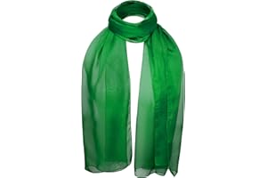 Basic Sense Chiffon Scarf Sheer Soft Plain Neck Wrap for Women Neatly Stitched