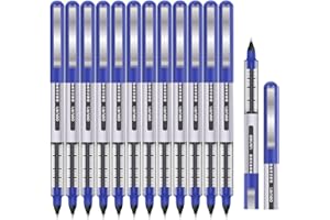 ‎ARIEL-GXR Tintenroller Stifte, 12 Stück Gelstifte Blau, 0,5mm Flüssigtinte Rollerball Stift, Schnelltrocknend Gelschreiber Glatter Kugelschreiber für Journaling, Schreiben, Notieren & Skizzieren