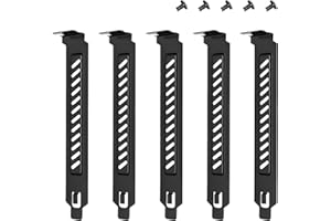 YIMATEECO PCI Slot Abdeckung, PCI Steckplatzabdeckungen aus Hartem Stahl, Staubfilterhalterung Staubfilter Abdeckplatte für PC-Computergehäuse, Belüftung und Staubschutz (Schwarz, 5 Stü)