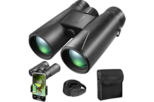 Yumzeco Binoculars 12X42 Telescope Binoculars for Adults Kid with Night Vision Phone Adapter Tripod,Waterproof High Power for Bird Watching Camping Traveling Hiking with FMC Lens,BAK4 Prism