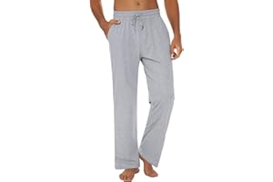 Marvmys Pantaloni Pigiama da Uomo 100% Cotone Pantalone Pigiama Invernale Lungo Pants Casual Men Tinta Unita con Tasche Laterali S-3XL