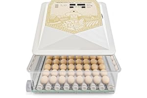 TRIOCOTTAGE Brutautomat vollautomatisch,56 Eier Inkubator mit Automatisches Eierwenden Temperaturkontrolle,Schierlampe,Brutmaschine für Bruteier, Hühner,Enten,Wachtel,Gänse,Brutapparat Geflügel.