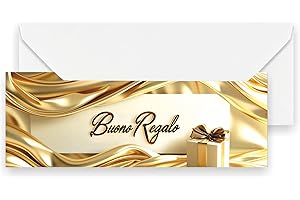 GHIBLI 25 Buoni Regalo con Buste Bianche, Biglietti Omaggio Eleganti, Gift Card Cartoncino da Compilare, Voucher Personalizzabili Offerte o Sconti Clienti, Coupon Negozi Estetista Parrucchiera Gioielleria