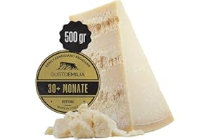 ‎GUSTOEMILIA GUSTOEMILIA Berg-Parmigiano Reggiano Käse 30 Monate gereift - Ideal für Pasta, Brot, Salate, Snacks und Früchte - Italienischer gereifter Parmesan Käse 1,1 lb (500g)