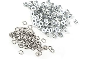 SHEENS Kit passacavi 100pcs 4mm, occhielli in alluminio colori misti per abbigliamento Scarpe Borsa Artigianato Progetto fai da te(bianca)