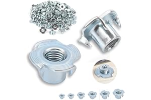 NENULL 100 dadi a innesto M8 x 11 mm, in acciaio al carbonio zincato con 4 punte, per legno, tavole, mobili, artigiani, costruzioni, pareti da arrampicata, kit di viti, fai da te