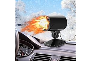COMBLU Chauffage de voiture portable 150 W 12 V Chauffage et dégivreur de voiture pour l'hiver, ventilateur de chauffage et de refroidissement rapide 2 en 1, base rotative à 360 degrés