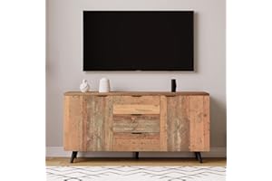 BTM Storage Sideboard Buffet, Kitchen Cupboard Buffet, Sideboard Cabinet with Adjustable Shelves with 3 Drawers