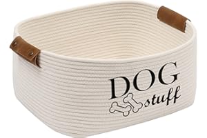 MOREZI Cestino portaoggetti per animali domestici in corda di cotone, adatto per organizzare giocattoli per animali domestici, coperte, vestiti e altri accessori per cani-Beige