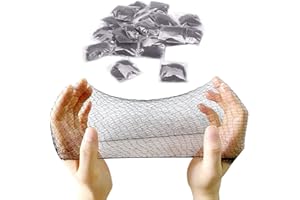 POLLY ONLINE 20 Pcs Hair Nets for Women Bun,Invisible Hair Nets Elastic Edge Mesh (Black)