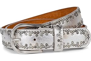 styleBREAKER Nietengürtel mit mehrfarbigen kleinen Nieten, Gürtel Kunstleder Einfarbig, kürzbar, Hüftgürtel Unisex 03010071