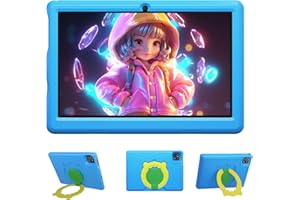 Wqplo Tablette Enfants 10 Pouces 32 ROM Android 12 Bluetooth WiFi Contrôle Parental Double Caméra Tablettes (Bleu)