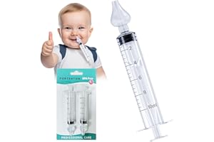 PORTENTUM Jeringa lavado nasal bebe 2 pcs, lavados nasales bebe 10 ml, jeringuilla lavado nasal bebe con puntal cómodo de sil