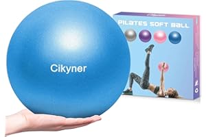 Cikyner Gymnastikball Klein, 23-25 cm Soft Pilates Ball mit aufblasbarem Strohhalm für Pilates, Yoga, Ganzkörpertraining, Verbesserung des Gleichgewichts zu Hause im Fitnessstudio und im Büro