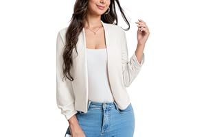 Hobrounn Blazer élégant à manches 3/4 pour femme - Style décontracté - Pour le bureau et le travail
