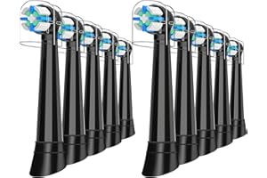 KISSTTA iO Brush Heads Compatible with Oral B iO Toothbrush Head, for Oral B iO 2 3 4 5 6 7 8 9 10 Series Electric Toothbrushes, Deeper Plaque Removal, Black, 10 Pack