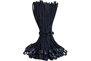 YUNSHANGHE Lot de 25 tendeurs en caoutchouc avec crochets, 30 cm, avec crochets, multifonctions, pour bâches, affiches, tentes, bannières, pavillons, noirs