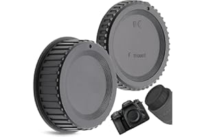 TECHZOCO Tapa Cuerpo Frontal y Tapa Trasera de Objetivo, Compatible con Nikon D7500 D7200 D7100 D7000 D5600 D5300 D5200 D5100 D3500 D3400 D3300 D3200 D3100 D850 D810 D800 D750 D600