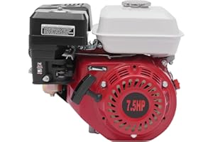 ROMYIX 4 Stroke Petrol Engine 5.1KW 7.5HP Single Cylinder Gasoline Engine forced air cooling Pull Start Replacement Engine Gasoline Engine (7.5HP White)