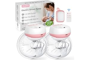Jheppbay Tire Lait Electrique - Double Tire-Lait Électrique Portable Avec 3 Modes, 12 Niveaux,Télécommande, Fonction Mémoire, Sans BPA(Rose, 2 Pièces)