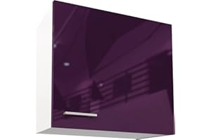 Berlioz Creations Haut Mueble de Cocina con 1 Puerta, Madera de ingeniería, Berenjena, 60 x 33,3 x 55,4 cm
