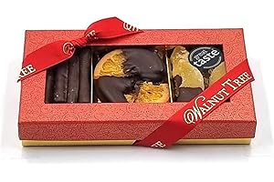 Walnut Tree – Luxury Gift Selection – Stem Ginger, Lemon Peel and Orange Slices in Belgian Dark Chocolate – Handpacked in the UK – Vegan – Vegetarian – Gluten Free Diets – Birthday Anniversary – 220g