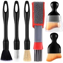 Kit 2 Brosses De Detailing Auto - Poils Doux Pour Tableau De Bord, Aérations, Intérieur Voiture (longueur 22.5 Cm)